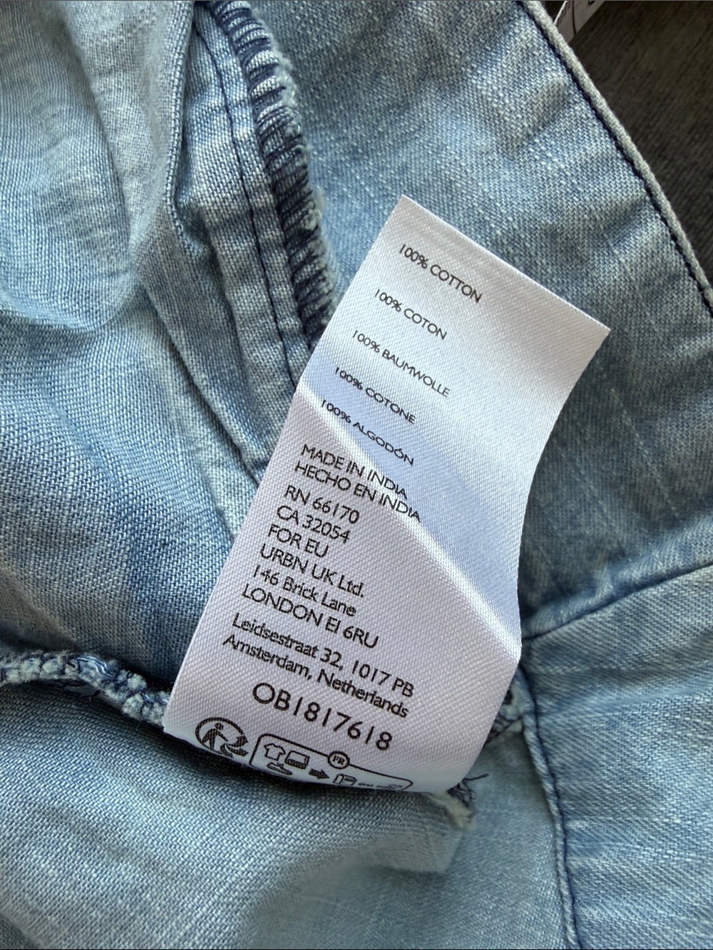 Free People Find Me Now denim Blue Smocked Yoke Denim Mini Dress Small - Picture 8 of 8